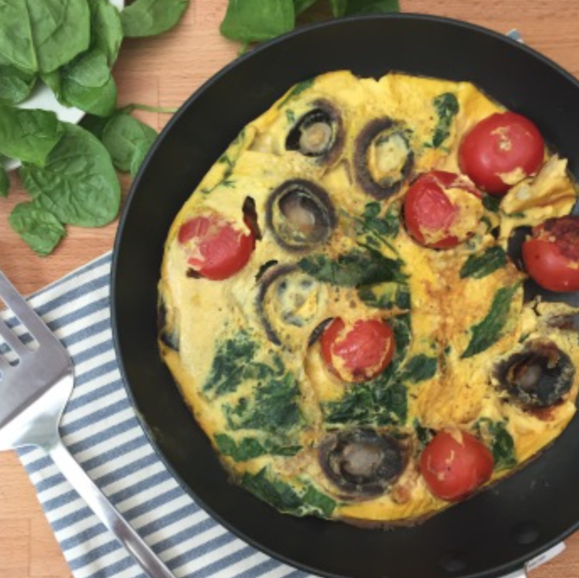 Tomato, Mushroom and Spinach Frittata Recipe The Student Food Project